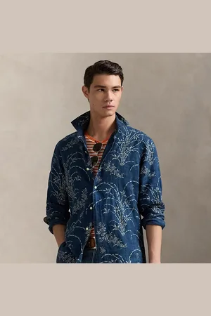 Ralph Lauren Classic Fit Indigo Floral Linen Shirt