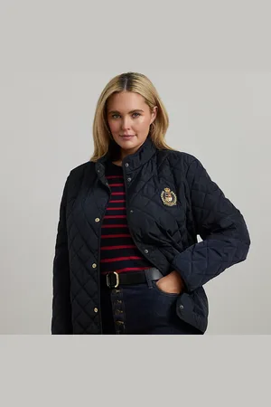 Ralph Lauren Curve - Crest-Patch Quilted Mockneck Jacket