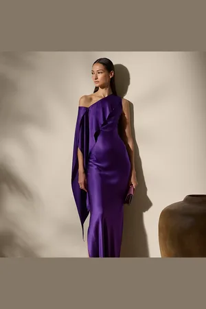 Ralph Lauren Lizzie Stretch Charmeuse Evening Dress