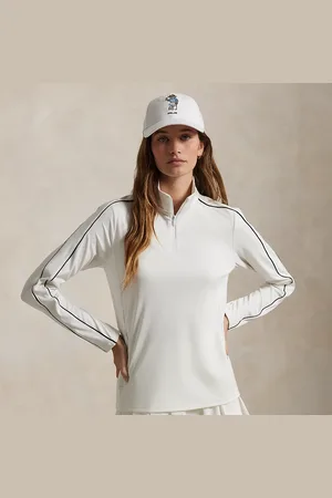 Ralph Lauren Piped-Trim Stretch Interlock Quarter-Zip