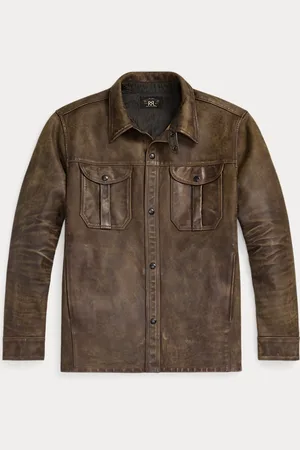 Ralph Lauren Hand-Distressed Leather Overshirt
