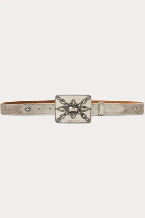 Ralph Lauren Plaque-Buckle Embellished Skinny Belt
