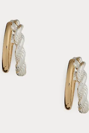 Ralph Lauren Two-Tone Plated Split Hoop Earrings