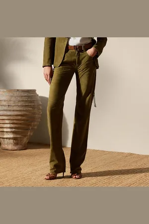 Ralph Lauren Scottie Perforated Lamb-Suede Trouser