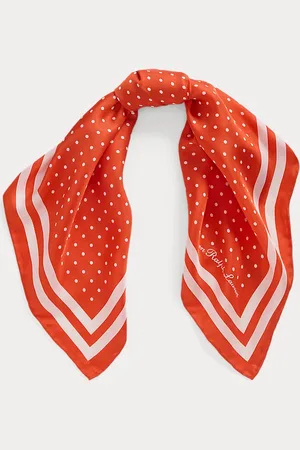 Ralph Lauren Polka-Dot Silk Twill Square Scarf
