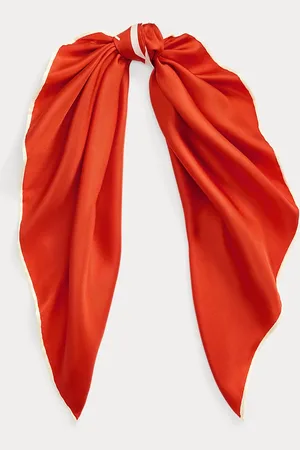 Ralph Lauren Two-Tone Logo Silk Twill Square Scarf