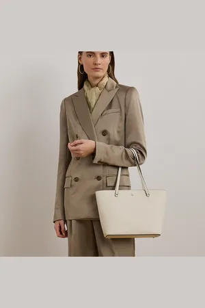 Ralph Lauren Crosshatch Leather Medium Karly Tote