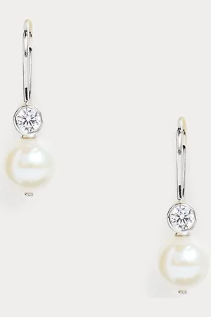 Ralph Lauren Sterling Silver Pearl Threader Earrings