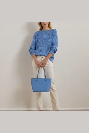 Ralph Lauren Crosshatch Leather Medium Karly Tote