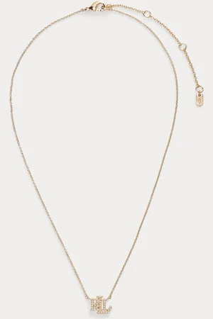 Ralph Lauren Faux-Pearl Logo Pendant Necklace
