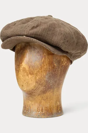 Ralph Lauren Linen Herringbone Newsboy Cap