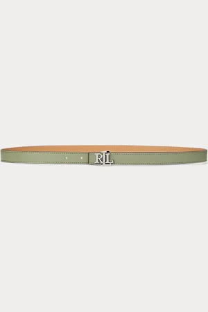 Ralph Lauren Logo Reversible Leather Skinny Belt