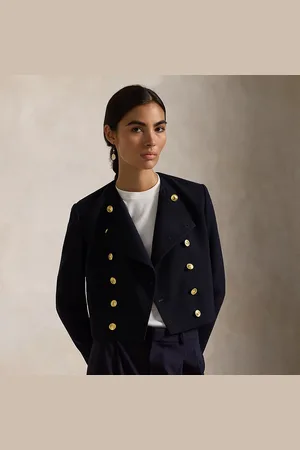 Ralph Lauren Wool Crepe Cropped Jacket
