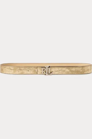Ralph Lauren Logo Reversible Metallic Embossed Belt