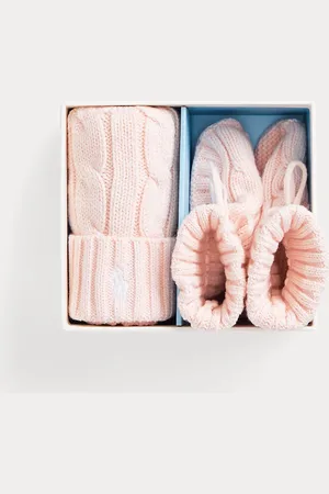Ralph Lauren Cotton Beanie & Bootie Set