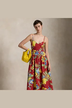 Ralph Lauren Tropical-Floral Cotton Poplin Dress