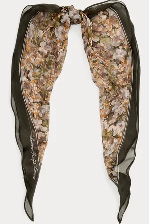 Ralph Lauren Floral Silk Diamond Scarf