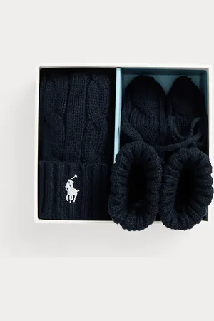 Ralph Lauren Cotton Beanie & Bootie Set