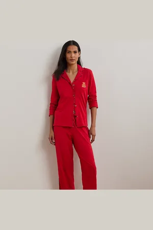 Ralph Lauren Plaid-Trim Jersey Sleep Set