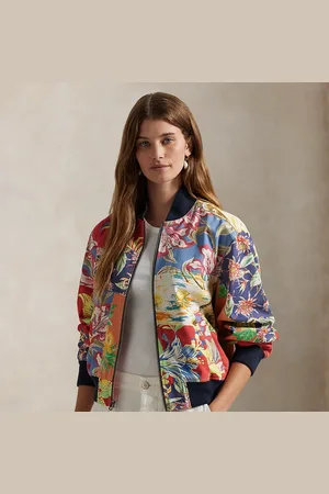 Ralph Lauren Tropical-Floral Twill Bomber Jacket