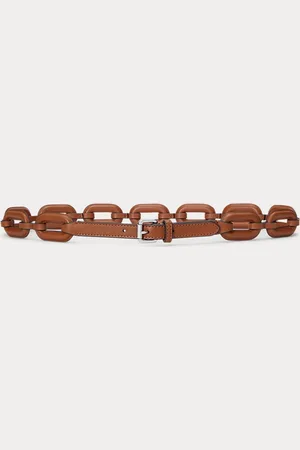 Ralph Lauren Leather-Wrapped Chain Belt