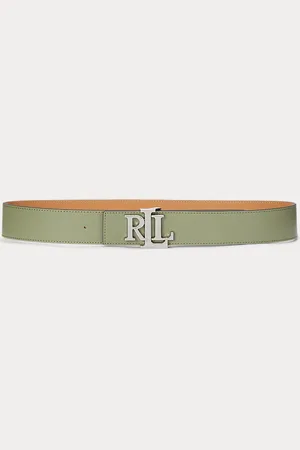 Ralph Lauren Logo Reversible Leather Wide Belt