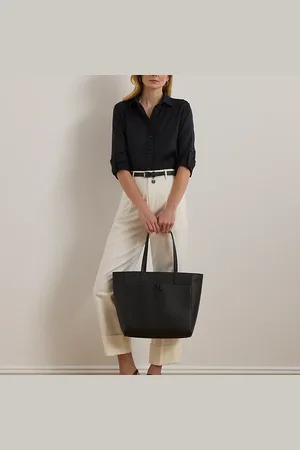 Ralph Lauren Pebbled Leather Large Cameryn Tote Bag