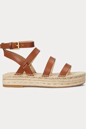 Ralph Lauren Polly Leather Gladiator Espadrille