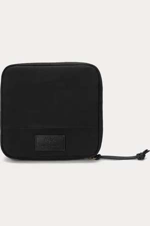 Ralph Lauren Leather-Trim Padded Canvas Pouch