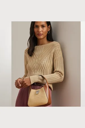 Ralph Lauren Raffia Small Tanner Shoulder Bag