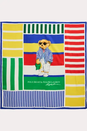 Ralph Lauren Polo Bear Striped Square Scarf