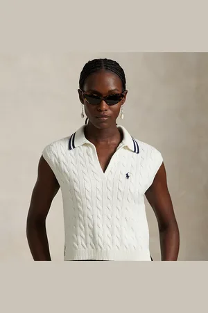 Ralph Lauren Cable-Knit Sleeveless Polo Shirt