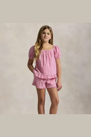 Ralph Lauren Striped Ruffled Cotton Short