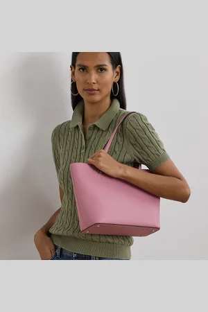 Ralph Lauren Crosshatch Leather Medium Karly Tote