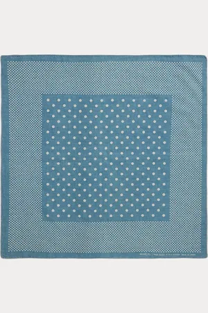 Ralph Lauren Indigo Polka-Dot Cotton Bandanna