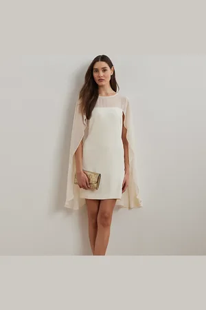 Ralph Lauren Cape Georgette Cocktail Dress