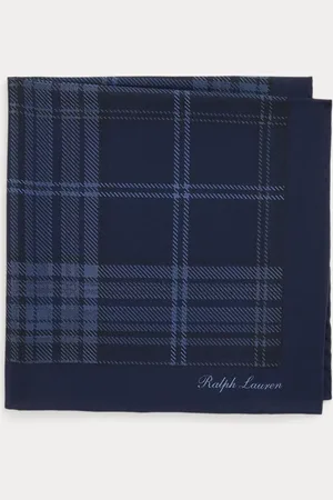 Ralph Lauren Plaid-Print Silk Pocket Square