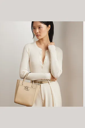 Ralph Lauren Pebbled Leather Small Cameryn Tote Bag