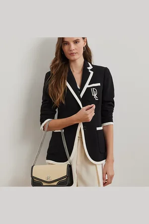 Ralph Lauren Straw & Leather Medium Sawyer Bag