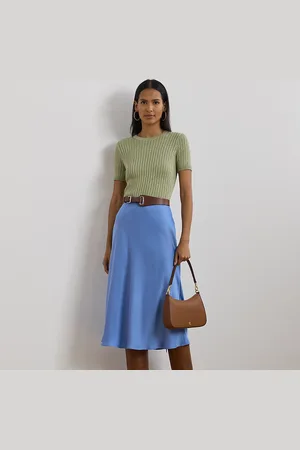 Ralph Lauren Satin Charmeuse Midi Skirt