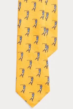 Ralph Lauren Golfer-Print Linen Tie