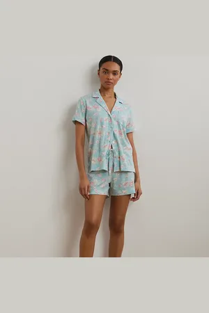Ralph Lauren Floral Textured Knit Boxer Sleep Set
