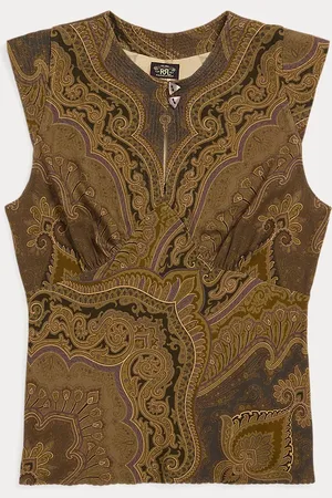 Ralph Lauren Paisley Twill Bias-Cut Blouse