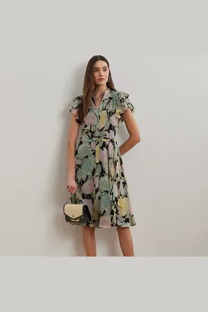 Ralph Lauren Floral Belted Georgette Shirtdress