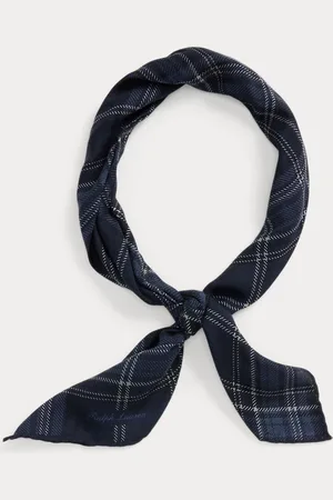 Ralph Lauren Plaid Cashmere-Silk Neckerchief
