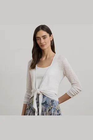 Ralph Lauren Tie-Front Linen Cardigan