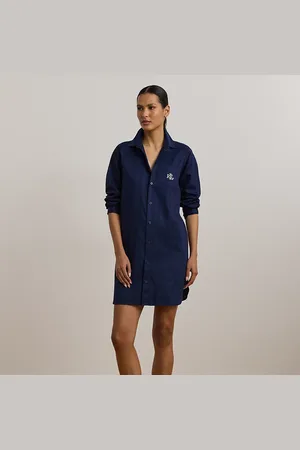 Ralph Lauren Shadow-Stripe Cotton Sleep Shirt