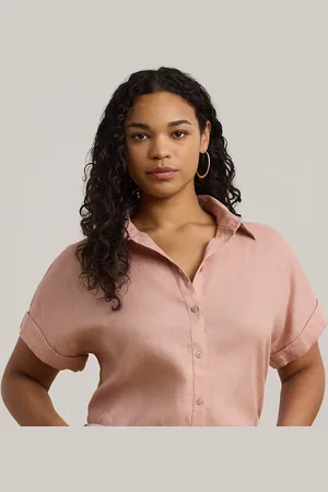 Ralph Lauren Curve - Relaxed Fit Linen Short-Sleeve Shirt