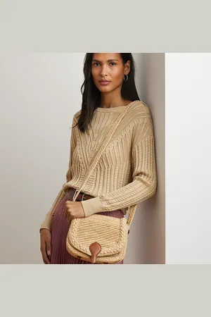Ralph Lauren Raffia Medium Colbie Messenger Crossbody