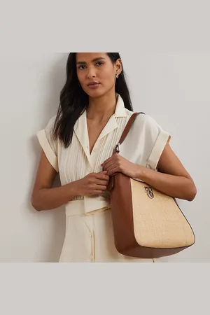Ralph Lauren Raffia Large Tanner Shoulder Bag